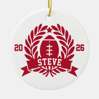 Décoration En Céramique Nom personnalisé de football et année