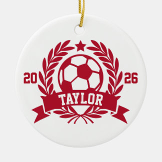 Décoration En Céramique Nom personnalisé de football et année