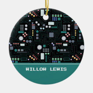 Décoration En Céramique Nom personnalisé de la carte de circuit informatiq