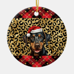 Décoration En Céramique Nom personnalisé Doberman Pinscher chien chapeau d
