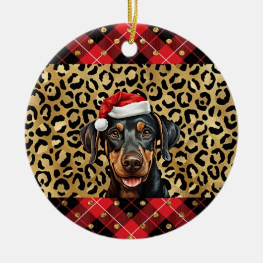 Décoration En Céramique Nom personnalisé Doberman Pinscher chien chapeau d (Devant)