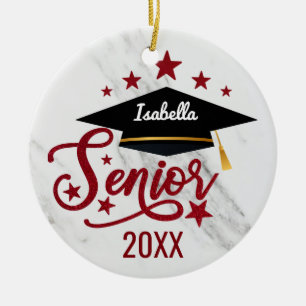 Décoration En Céramique Nom personnalisé élégant Graduation senior 2023