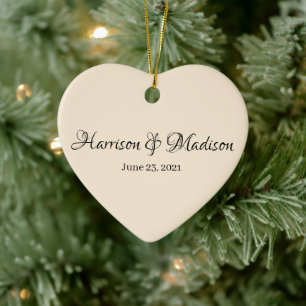 Décoration En Céramique Nom personnalisé et Mariage de date