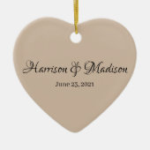 Décoration En Céramique Nom personnalisé et Mariage de date (Devant)