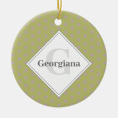 Décoration En Céramique Nom personnalisé Etoiles neutres géométriques chau (Devant)