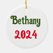 Décoration En Céramique Nom personnalisé fille gnome tournesol (Dos)