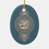 Décoration En Céramique Nom personnalisé Gold Turquoise Abstrait Ornamenta (Devant)