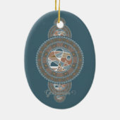 Décoration En Céramique Nom personnalisé Gold Turquoise Abstrait Ornamenta (Dos)