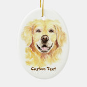 Décoration En Céramique Nom personnalisé, Monogramme Texte Golden Retrieve (Dos)