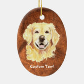 Décoration En Céramique Nom personnalisé, Monogramme Texte Golden Retrieve (Dos)