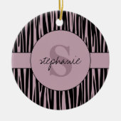 Décoration En Céramique Nom personnalisé Monogramme Zebra stripes motif (Devant)