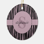 Décoration En Céramique Nom personnalisé Monogramme Zebra stripes motif (Gauche)