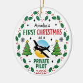 Décoration En Céramique Nom personnalisé Pilote privé Noël personnalisé (Gauche)