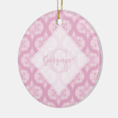 Décoration En Céramique Nom Personnalisé Retro 1970 Preppy In Pink Mandala (Gauche)