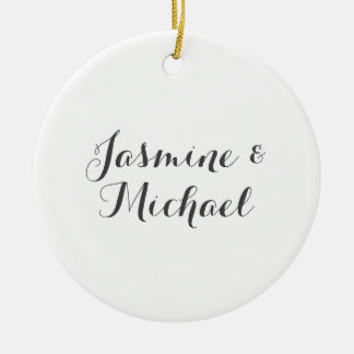Décoration En Céramique Noms de couple de calligraphie chic adorables