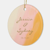 Décoration En Céramique Noms de couple personnalisés rose jaune Abstrait (Gauche)