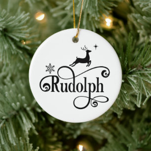 Décoration En Céramique Noms des rennes de Père Noël mignons Rudolph No