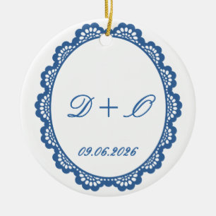 Décoration En Céramique Noms et date du toast de champagne de mariage