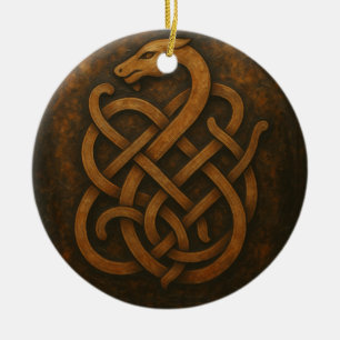 Décoration En Céramique Norse Wolf Sigil - Viking Rune Art sur pierre noir