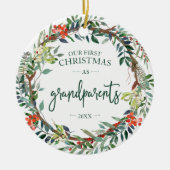 Décoration En Céramique Nos premiers grands-parents de Noël 2020 Wreath (Devant)