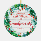 Décoration En Céramique Nos premiers grands-parents de Noël 2024 Wreath (Devant)