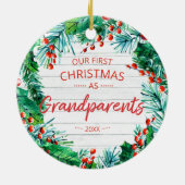 Décoration En Céramique Nos premiers grands-parents de Noël 2024 Wreath (Dos)