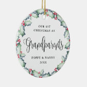 Décoration En Céramique Nos premiers grands-parents de Noël, photo Keepsak (Droite)