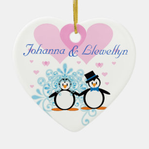 Décoration En Céramique Nos premiers pingouins de Noël