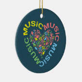 Décoration En Céramique Notes cardiaques du texte de musique (Droite)