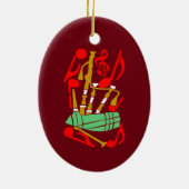 Décoration En Céramique Notes de musique rouge Bagpipes (Dos)