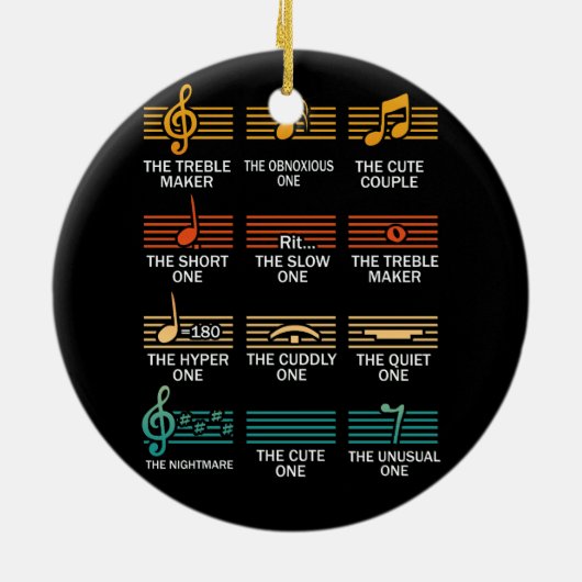 Décoration En Céramique Notes musicales (Dos)