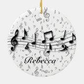 Décoration En Céramique Notes musicales de Personnalized (Dos)