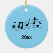 Décoration En Céramique Notes musicales Périwinkle Date personnalisée (Dos)