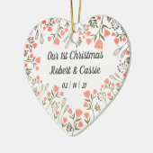 Décoration En Céramique Notre 1er Noël Mariage personnalisé (Gauche)