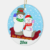 Décoration En Céramique Notre 2ème Noël (Gauche)