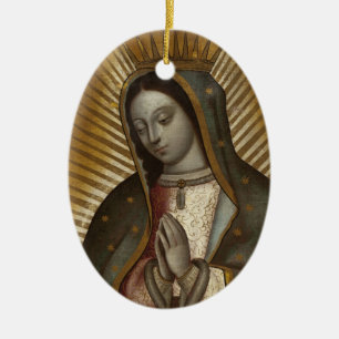 DÉCORATION EN CÉRAMIQUE NOTRE DAME DE GUADALUPE PRIE POUR NOUS