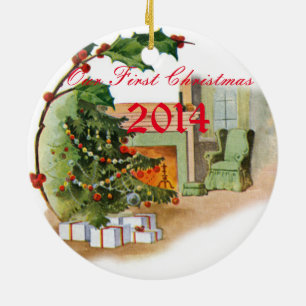Décoration En Céramique Notre premier Noël