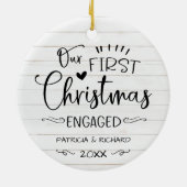 Décoration En Céramique Notre premier Noël a mobilisé Rustic Farmhouse (Dos)