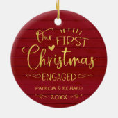 Décoration En Céramique Notre premier Noël a mobilisé Rustic Farmhouse (Dos)