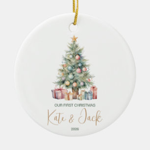 Décoration En Céramique Notre Premier Noël Arbre Élégant & Cadeaux