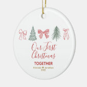 Décoration En Céramique Notre premier Noël : Arc et arbre minimalistes (Gauche)