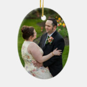 Décoration En Céramique Notre premier Noël avec photo Customisée (Dos)