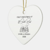 Décoration En Céramique Notre premier Noël chez, Noël d'Art de ligne (Gauche)