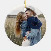 Décoration En Céramique Notre Premier Noël Comme Engagé Eucalyptus Photo (Dos)