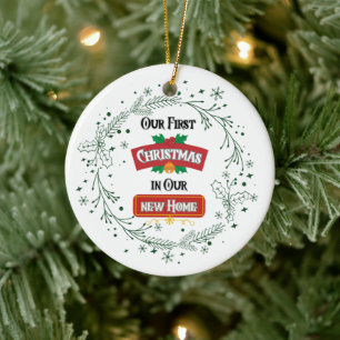 Décoration En Céramique Notre Premier Noël dans Notre Nouvelle Maison Orne