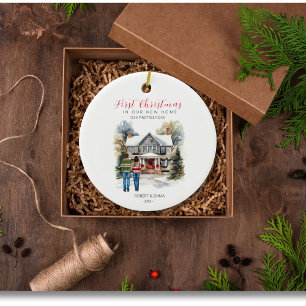 Décoration En Céramique Notre Premier Noël Dans Notre Nouvelle Maison Orne