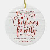 Décoration En Céramique Notre Premier Noël En Famille Agritourisme Rustiqu (Devant)