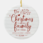 Décoration En Céramique Notre Premier Noël En Famille Agritourisme Rustiqu (Dos)