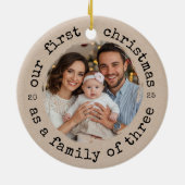 Décoration En Céramique Notre premier Noël en famille de trois (Dos)