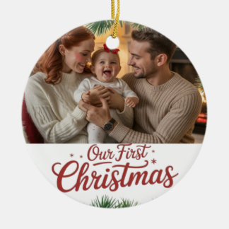 Décoration En Céramique Notre premier Noël en famille ensemble